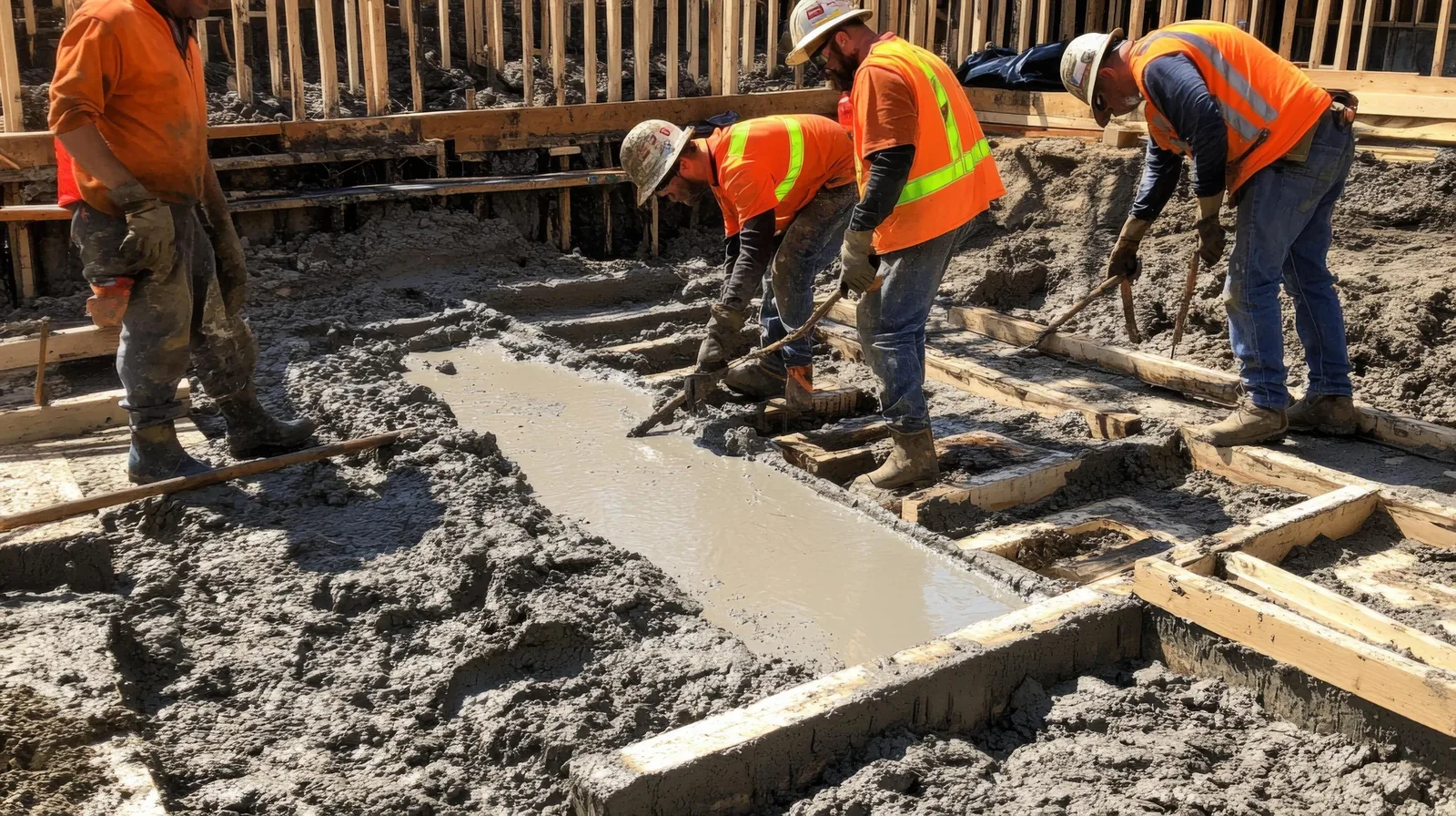 Concrete crew pouring a driveway in Tampa