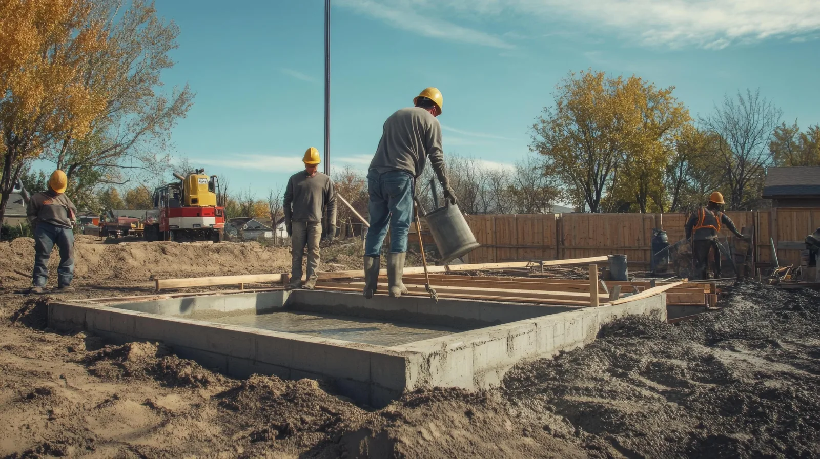 Concrete foundation pour in Tampa