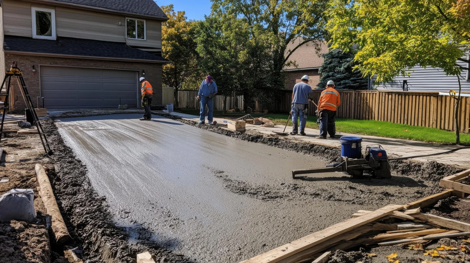 New poured concrete driveway in Tampa